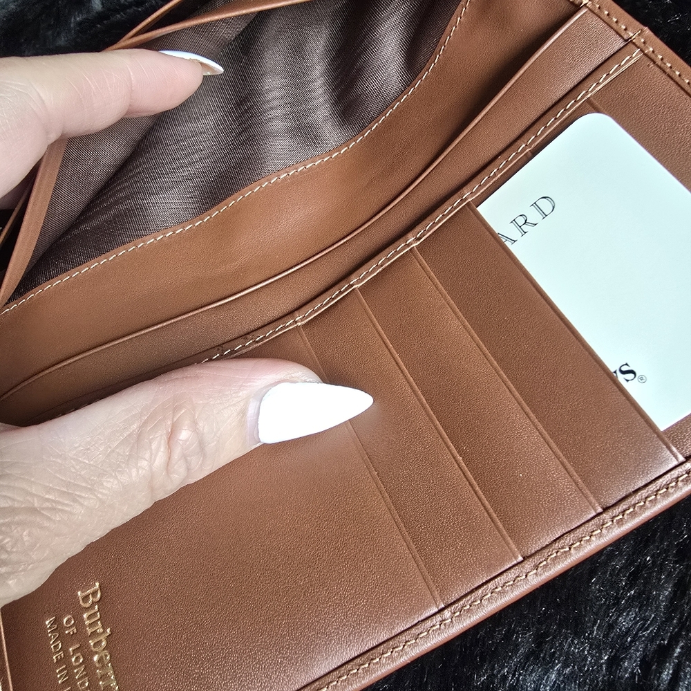 Authentic Burberry Plaid Continental Wallet with Brown Leather Trim - Picture 16 of 16